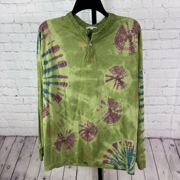 Earthbound Green Tie Dye Tunic Long Sleeves Top Size Large - Picture 4 of 7
